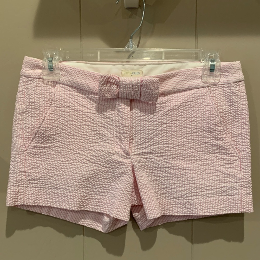 Crew cuts pink seersucker shorts size 14